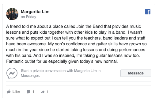 Facebook Review Join The Band